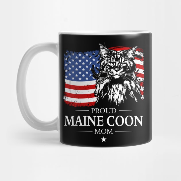 Proud Maine Coon Mom American Flag patriotic cat by wilsigns